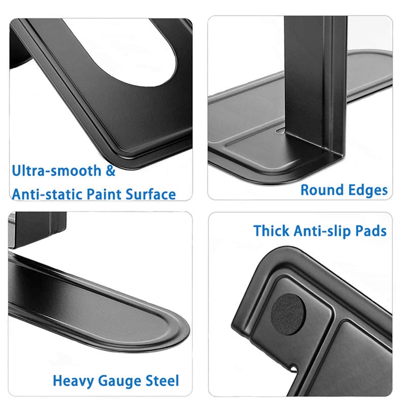 COLOGO Metal Book Ends for Shelves, Book Shelf Holder Home Decorative, Book Ends for Heavy Books/Movies/CDs, Black 6.5 x 5 x 5.7 in, 4 Pair/ 8 Piece - Image 3